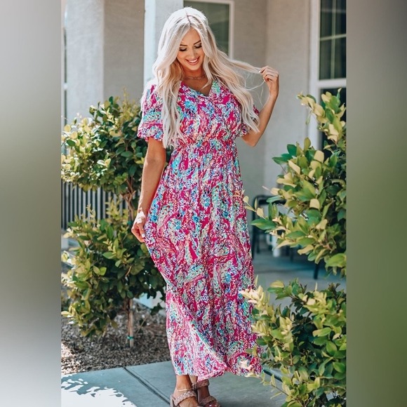 A Summer Story Maxi Multicolor Dress - Picture 4 of 5
